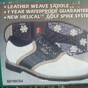 Dunlop Leather Weave Saddle Golf Shoes, Mens Size 12